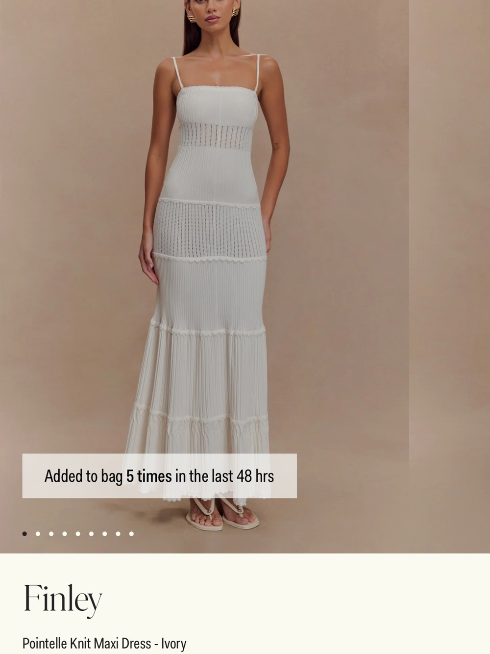 NWT Meshki Finley Pointelle Knit Maxi Dress in Ivory - Picture 7 of 15